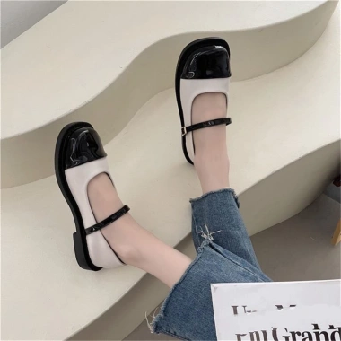 Giày bup bê nữ da bóng mũi vuông Oxford - FREE SHIP - Giá 75.000 (giảm 22%)