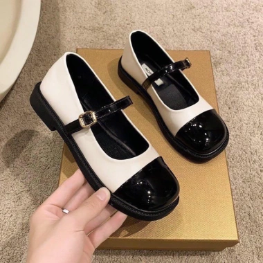 Giày bup bê nữ da bóng mũi vuông Oxford - FREE SHIP - Giá 75.000 (giảm 22%)