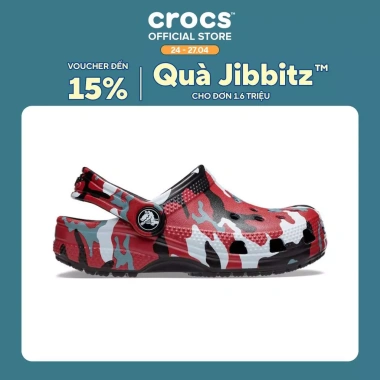 Giày Clog Crocs Camo Trẻ Em Đen Đỏ Giá 390k Siêu Nhẹ Chống Trượt Dễ Vệ Sinh