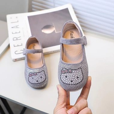 Giày công chúa thời trang ngọt ngào hình mèo Kitty pha lê size 23-34 giảm giá