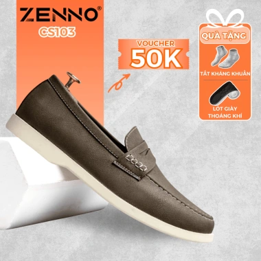 Giày Da Lười Nam ZENNO CS103 - Da mềm thoáng khí, không dây tiện lợi, giảm giá 23% chỉ 535.000₫