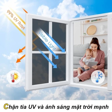 Giấy Dán Kính Cách Nhiệt Chống Nắng Giá Rẻ - Miếng Dán Cửa Kính Dày Không Keo 9