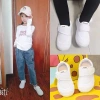 Giày đi học Cheerful Mario trắng cho bé gái, in tên cá nhân, giá chỉ 232.470₫ 2
