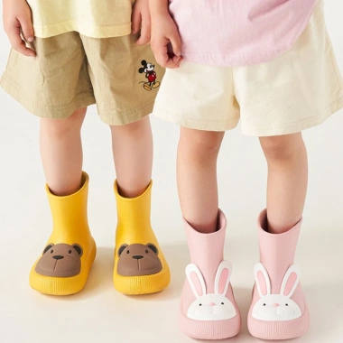 Giày đi mưa bé Eva siêu nhẹ, chống thấm nước, hình chú gấu, thỏ xinh xắn