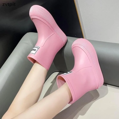 Giày đi mưa mắt cá chân nữ Chelsea chống nước, bốt ngắn giá 222.480₫