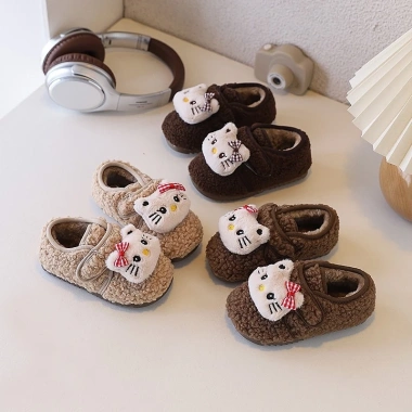 Giày giữ ấm bé gái hình mèo hoạt hình mùa thu 2.026 - giày tuyết mềm mại, giảm 20% 2