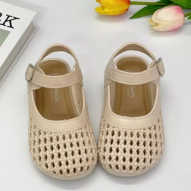 Giày sandal công chúa dệt rỗng bé gái mùa hè - Đế caosu, quai PVC mềm 79.000 VND