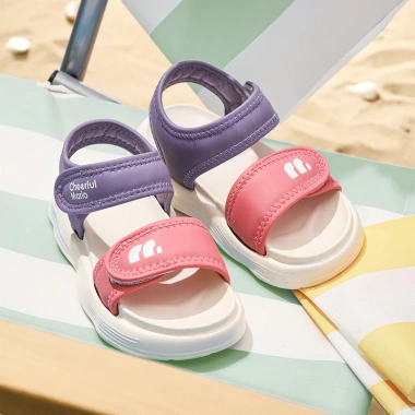Giày sandal Mario quai ngang nữ trẻ em, Velcro màu hồng tím, không thấm nước, thoải mái 3 Giày sandal Mario quai ngang nữ trẻ em, Velcro màu hồng tím, không thấm nước, thoải mái 3