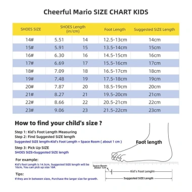 Giày tập đi CHEERFUL MARIO khóa dán đế mềm chống trượt thời trang cho bé 158.000đ 9