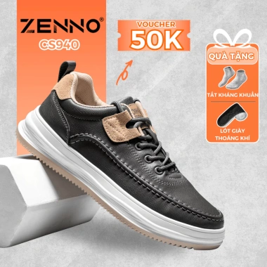 Giày Thể Thao Nam ZENNO CS940 Sneaker Da Cao Cấp, Đế Su Non Siêu Êm, Bền Bỉ 670.000₫