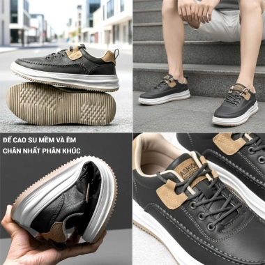 Giày Thể Thao Nam ZENNO CS940 Sneaker Da Cao Cấp, Đế Su Non Siêu Êm, Bền Bỉ 670.000₫
