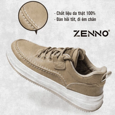 Giày Thể Thao Nam ZENNO CS941 Da Cao Cấp, Sneaker Êm Chân, Tăng Chiều Cao - Giá 670.000₫
