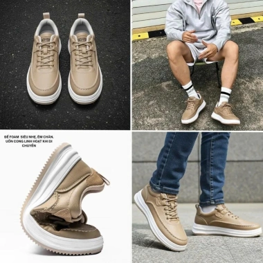 Giày Thể Thao Nam ZENNO CS941 Da Cao Cấp, Sneaker Êm Chân, Tăng Chiều Cao - Giá 670.000₫