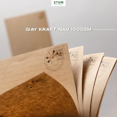 Giấy viết thư vintage A5 Kraft nâu 100gsm, nhiều mẫu, in 1 mặt - Giá chỉ 21.000₫ 3 Giấy viết thư vintage A5 Kraft nâu 100gsm, nhiều mẫu, in 1 mặt - Giá chỉ 21.000₫ 3