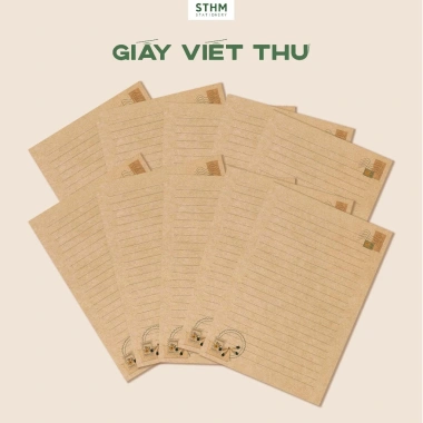 Giấy viết thư vintage A5 Kraft nâu 100gsm, nhiều mẫu, in 1 mặt - Giá chỉ 21.000₫