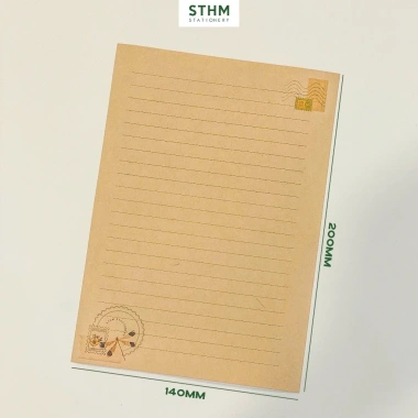 Giấy viết thư vintage A5 Kraft nâu 100gsm, nhiều mẫu, in 1 mặt - Giá chỉ 21.000₫