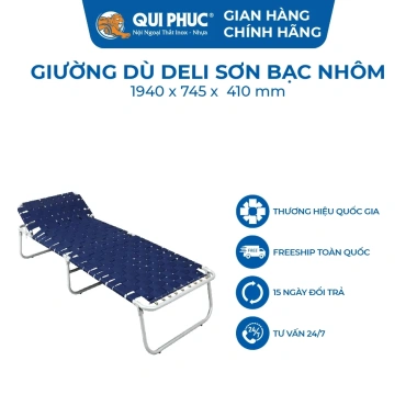 Giường gấp gọn Deli QUI PHÚC dây dù chắc chắn, êm ái, co giãn tốt, tiết kiệm không gian - Giá 614,180₫