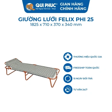 Giường gấp gọn Felix lưng lưới thoáng mát, đàn hồi tốt, tiết kiệm diện tích, thư giãn thoải mái 575.640 VND