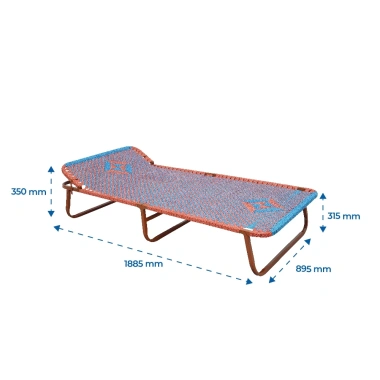 Giường gấp gọn Felix QUI PHÚC Dây nhựa cao cấp, thoáng khí, khung thép, xếp mở nhanh 8