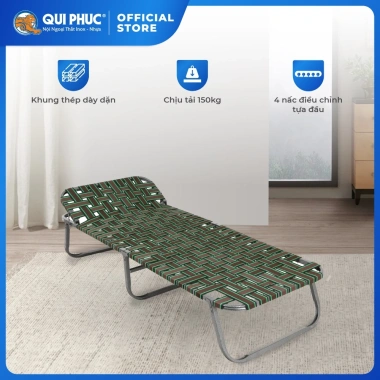 Giường gấp gọn Win vuông QUI PHÚC dây dù lớn, thoáng khí, đàn hồi tốt, bền chắc - Giá 489.540 VND