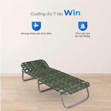 Giường gấp gọn Win vuông QUI PHÚC dây dù lớn, thoáng khí, đàn hồi tốt, bền chắc - Giá 489.540 VND 4 Giường gấp gọn Win vuông QUI PHÚC dây dù lớn, thoáng khí, đàn hồi tốt, bền chắc - Giá 489.540 VND 4