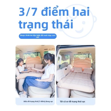 Giường hơi ô tô 7 điểm ngồi-nằm, đệm hơi ghế sau sedan & SUV - Giá ưu đãi 872k