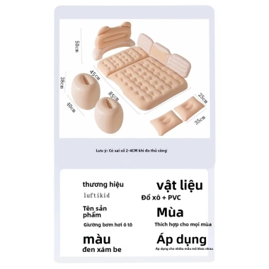 Giường hơi ô tô 7 điểm ngồi-nằm, đệm hơi ghế sau sedan & SUV - Giá ưu đãi 872k