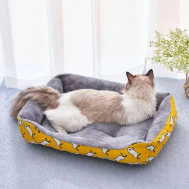 Giường Nệm Cho Chó Mèo Hình Chữ Nhật Dày Ấm Áp Đáy Chống Trượt Giao Hàng Hoả Tốc 4