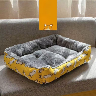 Giường Nệm Cho Chó Mèo Hình Chữ Nhật Dày Ấm Áp Đáy Chống Trượt Giao Hàng Hoả Tốc 5