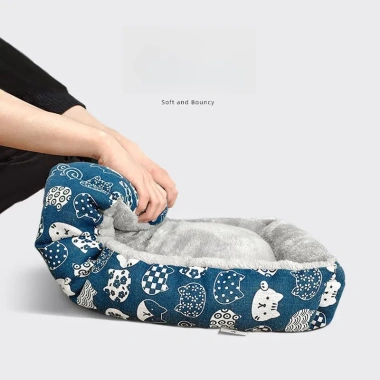 Giường Nệm Cho Chó Mèo Hình Chữ Nhật Dày Ấm Áp Đáy Chống Trượt Giao Hàng Hoả Tốc 6