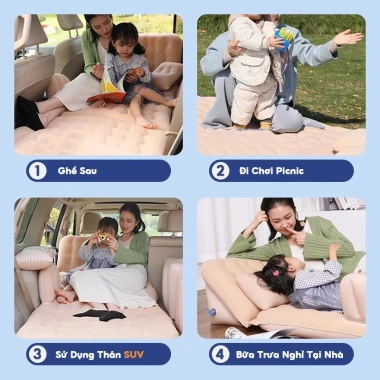 Giường Nệm Đệm Hơi Ô Tô Cao Cấp Phiên Bản Mới cho Xe 4-7 chỗ - Giá chỉ 80.000₫ 2