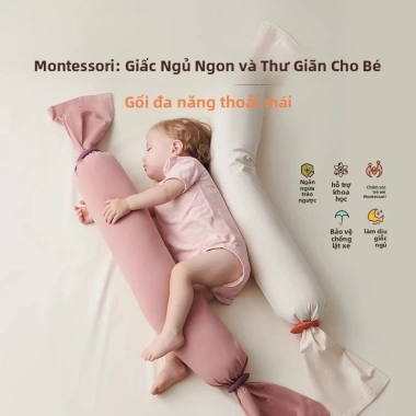Gối an ủi Montessori đa chức năng cho trẻ sơ sinh, gối ôm kẹo hỗ trợ giấc ngủ – Giá ưu đãi 422.100₫ 2