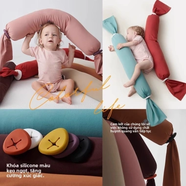 Gối an ủi Montessori đa chức năng cho trẻ sơ sinh, gối ôm kẹo hỗ trợ giấc ngủ – Giá ưu đãi 422.100₫ 5