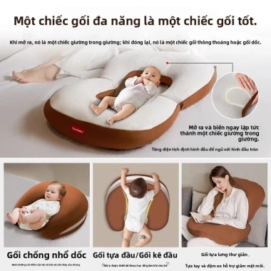 Gối đa chức năng Domibaby 6 trong 1 cho bé - Chống trớ sữa, hỗ trợ ngủ cho trẻ sơ sinh 4