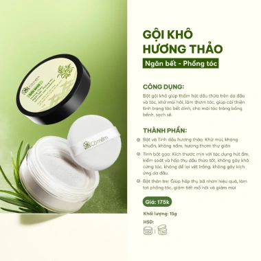 Gội Đầu Khô Hương Thảo 15g - Ngăn Bết, Phồng Tóc, Dầu Cỏ Mềm, Cải Thiện Tóc Bết