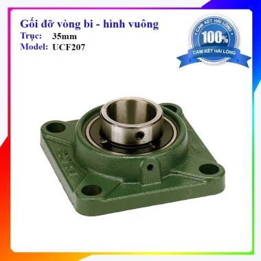 Gối Đỡ UCF207 Hình Vuông Trục 35mm và Vòng Bi Trục Phi 35 - Giá 93.000 đồng