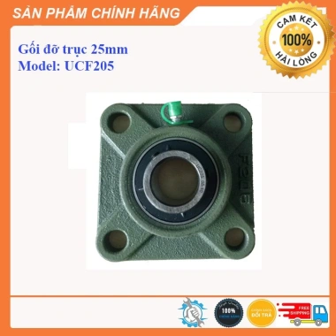 Gối đỡ vòng bi trục 25mm vuông phi 25, Giá UCF205 57.000 VND, Bền, Lắp nhanh