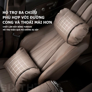 Gối tựa đầu ô tô MONQIQI da NAPPA thoáng khí, hỗ trợ cổ, giảm đau, giá 170.000₫
