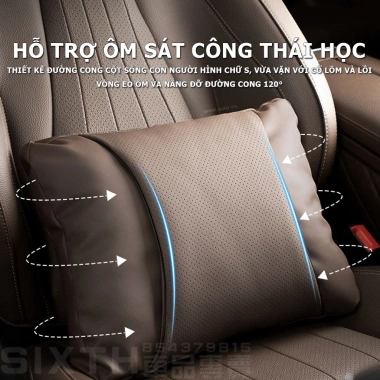 Gối tựa đầu ô tô MONQIQI da NAPPA thoáng khí, hỗ trợ cổ, giảm đau, giá 170.000₫