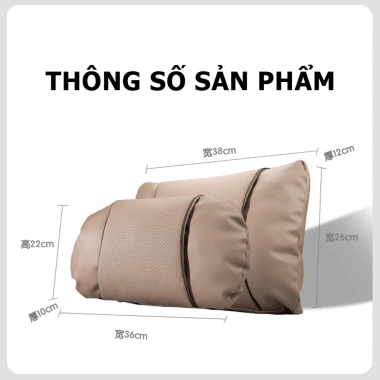 Gối tựa đầu ô tô MONQIQI da NAPPA thoáng khí, hỗ trợ cổ, giảm đau, giá 170.000₫