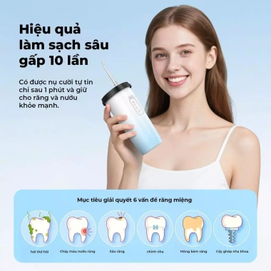 GOKOCO Máy Tăm Nước Cầm Tay IPX7 3 Chế Độ Áp Lực, Sạc Nhanh Type-C, Dùng 30 Ngày - Giá 318.000 VND 3