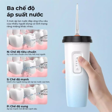 GOKOCO Máy Tăm Nước Cầm Tay IPX7 3 Chế Độ Áp Lực, Sạc Nhanh Type-C, Dùng 30 Ngày - Giá 318.000 VND 7