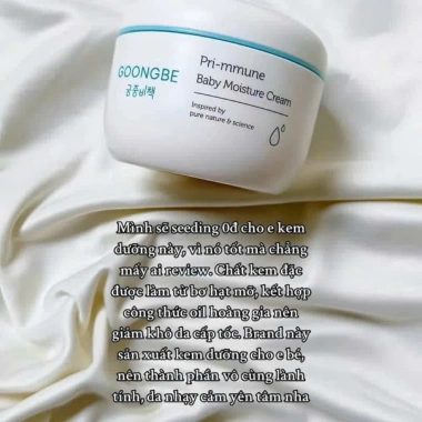 Goongbe Pri-mmune Moisture Cream 30ml-180ml Kem dưỡng ẩm cho bé sơ sinh chính hãng giảm giá 385.000₫ 4 Goongbe Pri-mmune Moisture Cream 30ml-180ml Kem dưỡng ẩm cho bé sơ sinh chính hãng giảm giá 385.000₫ 4