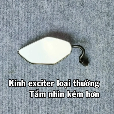 Gương kiếng chiếu hậu Yamaha kiểu Exciter chân cong, gắn Sirius, tương thích Honda & Suzuki - Giá 77.500₫