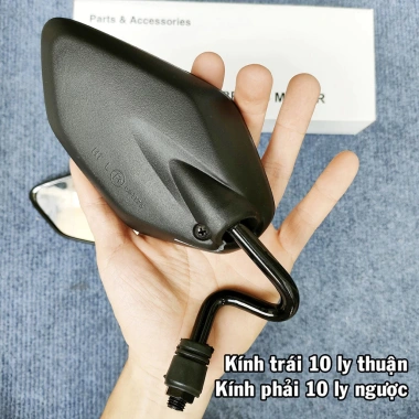 Gương kiếng chiếu hậu Yamaha kiểu Exciter chân cong, gắn Sirius, tương thích Honda & Suzuki - Giá 77.500₫