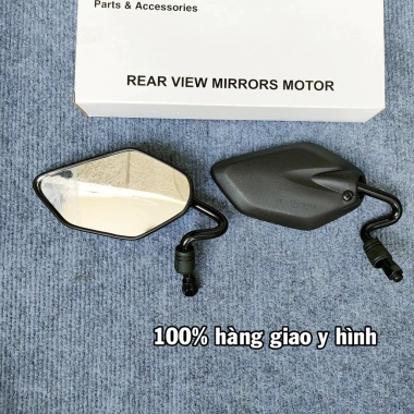 Gương kiếng chiếu hậu Yamaha kiểu Exciter chân cong, gắn Sirius, tương thích Honda & Suzuki - Giá 77.500₫