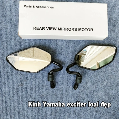 Gương kiếng chiếu hậu Yamaha kiểu Exciter chân cong, gắn Sirius, tương thích Honda & Suzuki - Giá 77.500₫ 8 Gương kiếng chiếu hậu Yamaha kiểu Exciter chân cong, gắn Sirius, tương thích Honda & Suzuki - Giá 77.500₫ 8