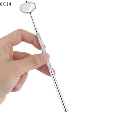 Gương miệng tay cầm một mặt - Thủy tinh trong suốt, làm sạch răng, kiểm tra vệ sinh nhanh