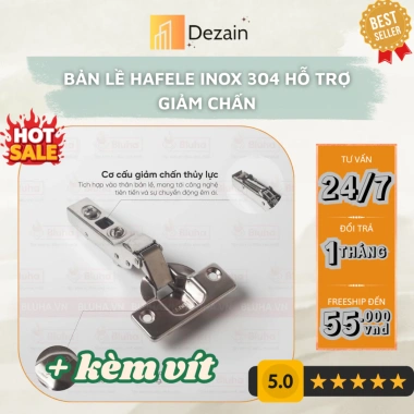 HAFELE Bản lề giảm chấn inox 304 thẳng, cong vừa - Tháo lắp nhanh, giá 15.000