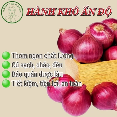 Hành khô Ấn Độ 1kg - Hành tím sạch vỏ, thơm nồng, củ tròn đều, giá chỉ 24.000đ 2
